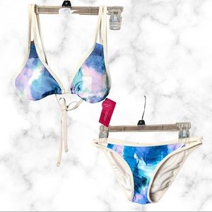 NWT Watercolor Bikini Set Top/Bottom